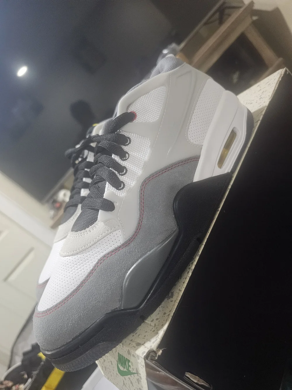 Men's White and Gray Athletic Sneakers